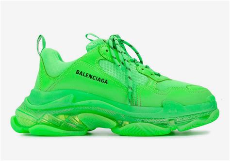 lime green balenciaga triple s.